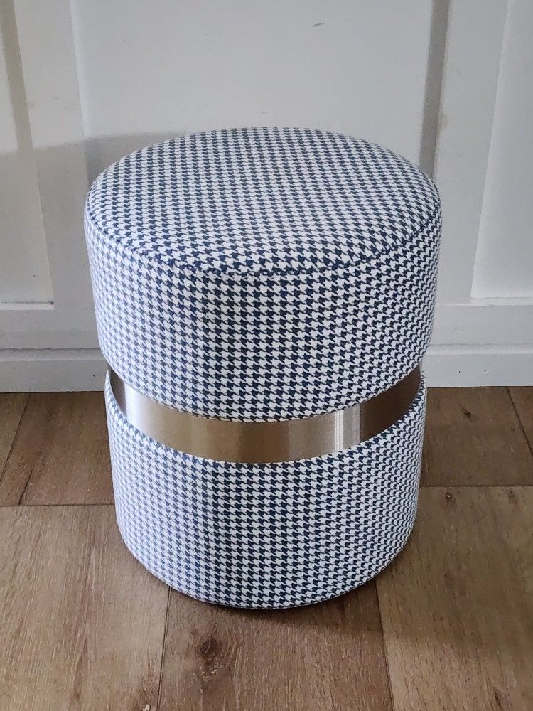 New Gingham Ottoman Footstool 