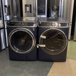 GE Blue Sapphire XL Front Load Washer & Dryer Set 