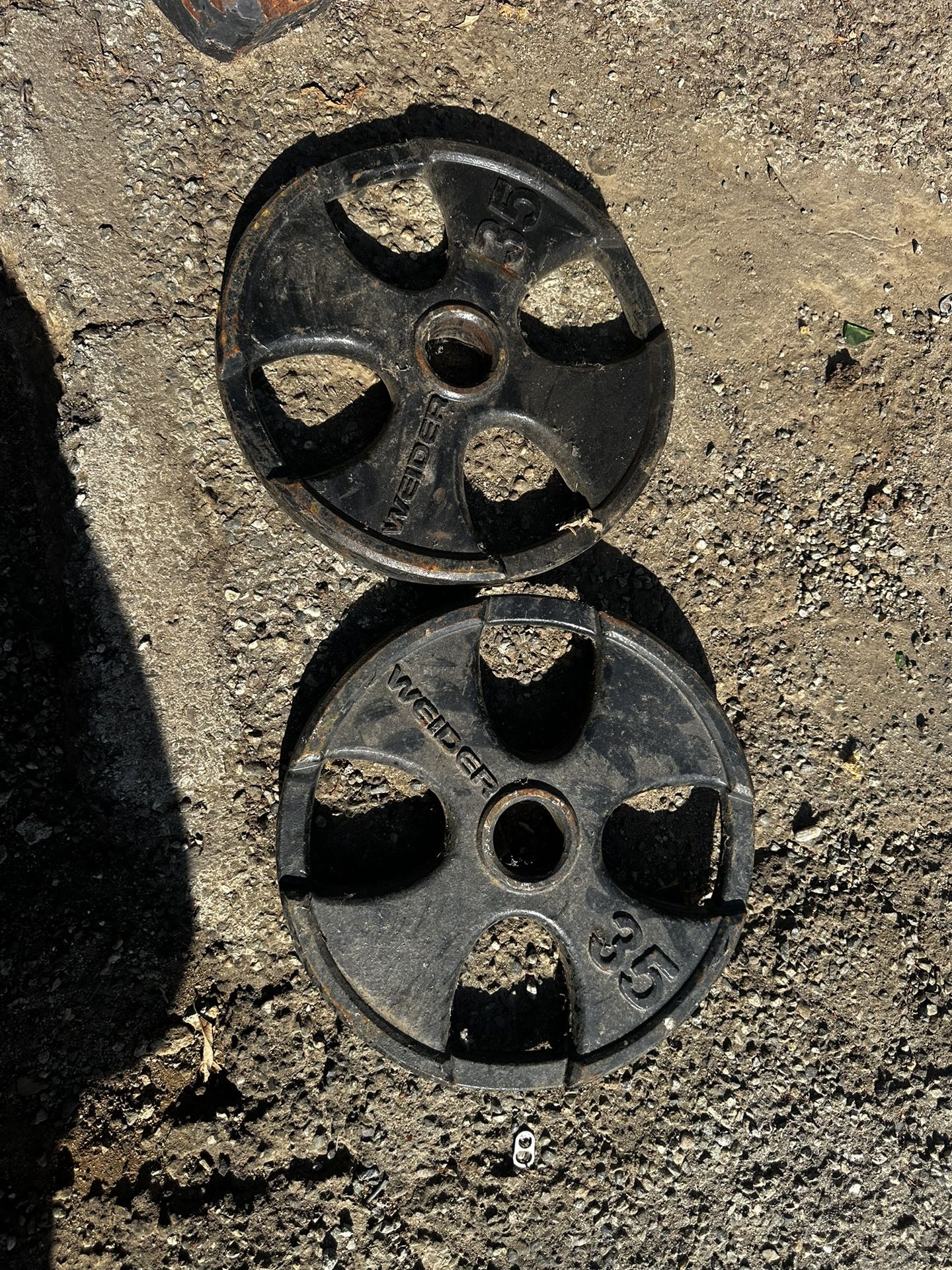 Pair Of 35lbs Olympic Size Weight Plates 