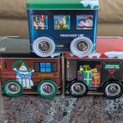 Tin Box Co Trolly Toy Car Christmas ,Box Decor Cookie/Candy Container ( each $10