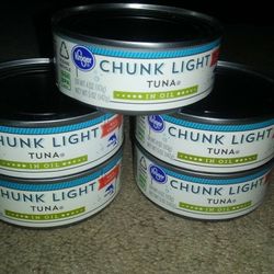 5) Tuna Chunk Light W/Oil! $4. Chicken Of The Sea W/ Water $1 Each!