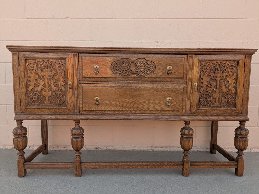 Vintage Modern Regency Wood Console Media Entryway Sofa Sideboard Table