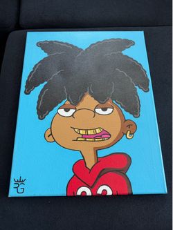 18x14 acrylic on canvas painting art  of a cartoon character