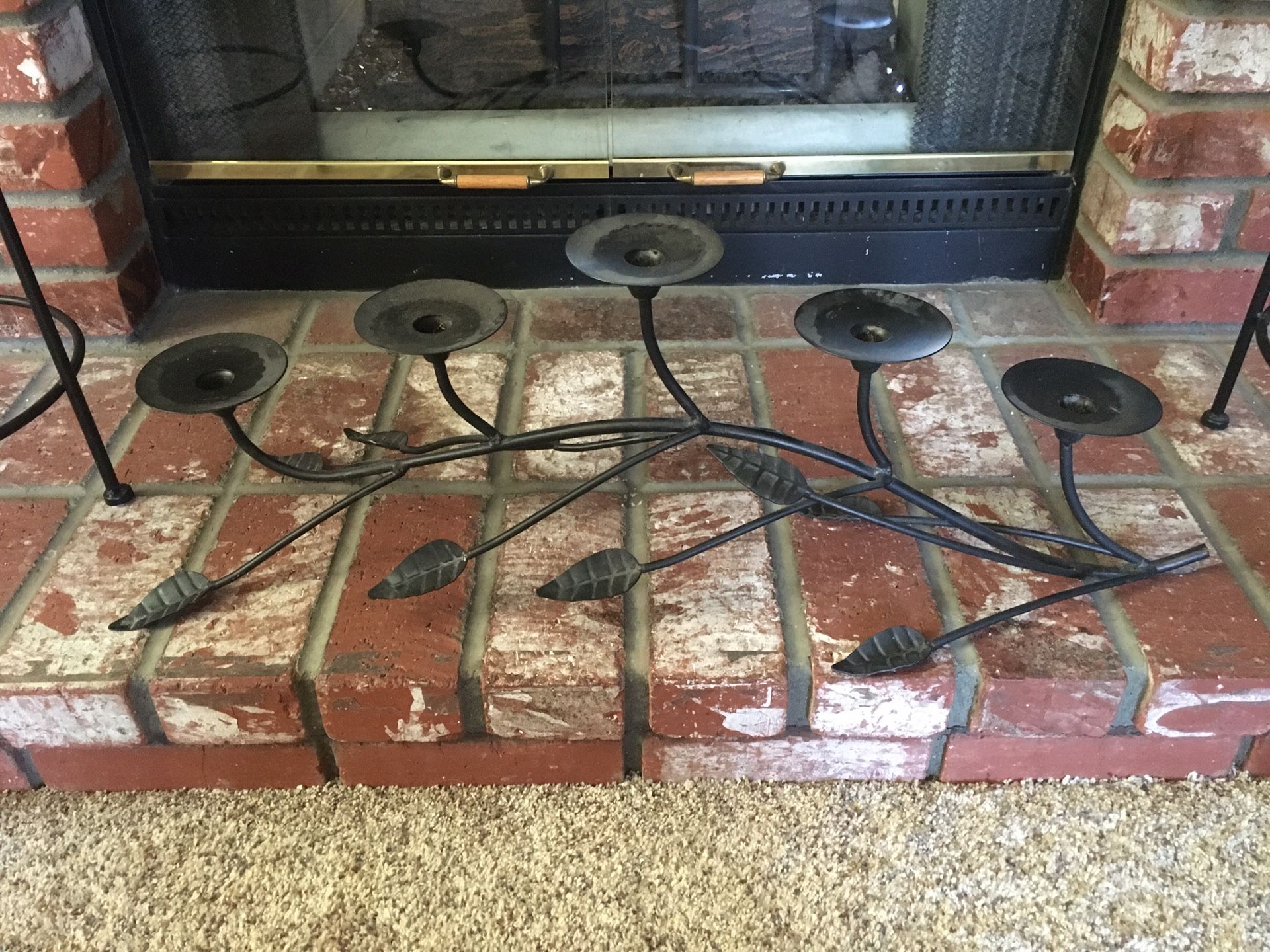 Wrought iron candle holder