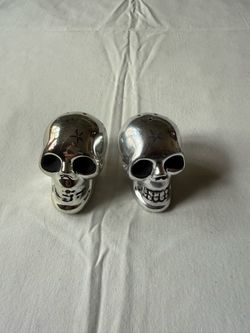 Silver Skull Salt and Pepper Shakers