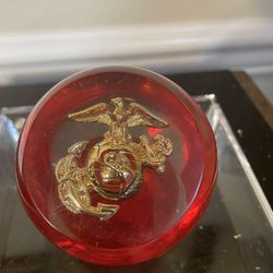 Gold USMC Marine Eagle Emblem by Enesco  Paperweight 2000