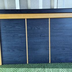 New Twin Size Boys Panel Headboard In Maple & Blue Trim Colors. Made In USA 