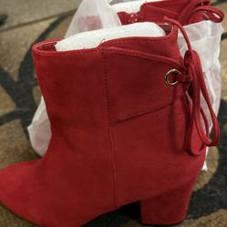 New Pair Of Red Bootie Boots Size 9 