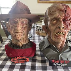 Scarewear Productions Resin Bust Freddy Krueger And Jason Voorhees Part 4– Hard To Get $510 Each 