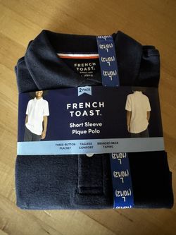 New 2 pack Size 10/12 French Toast Short Sleeve Pique Polo
