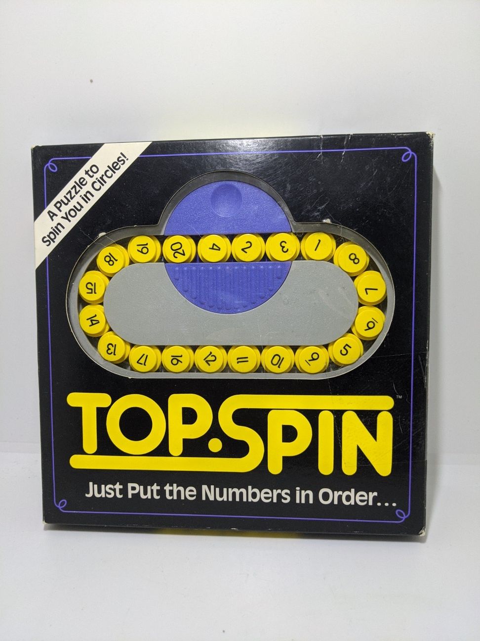 Vintage 1989 TOP SPIN Brain Teaser Number Puzzle W/ Box by Binary Arts BR10