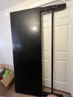 Free black metal & flux leather bed Frame (As-Is)