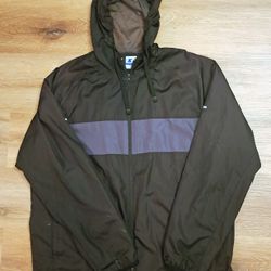 VTG Men’s Starter Windbreaker Jacket Black/Grey hooded full zip 90’s size L 