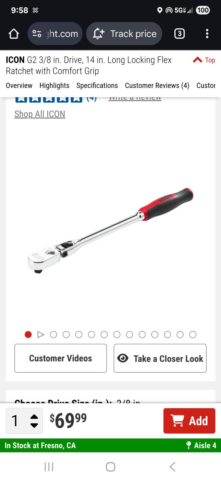 Looking To Buy ICON G2 Ratchet/sockets