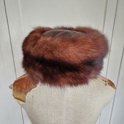 Genuine Russian Sable Fur Pillbox Hat Size 22" NO OFFERS 