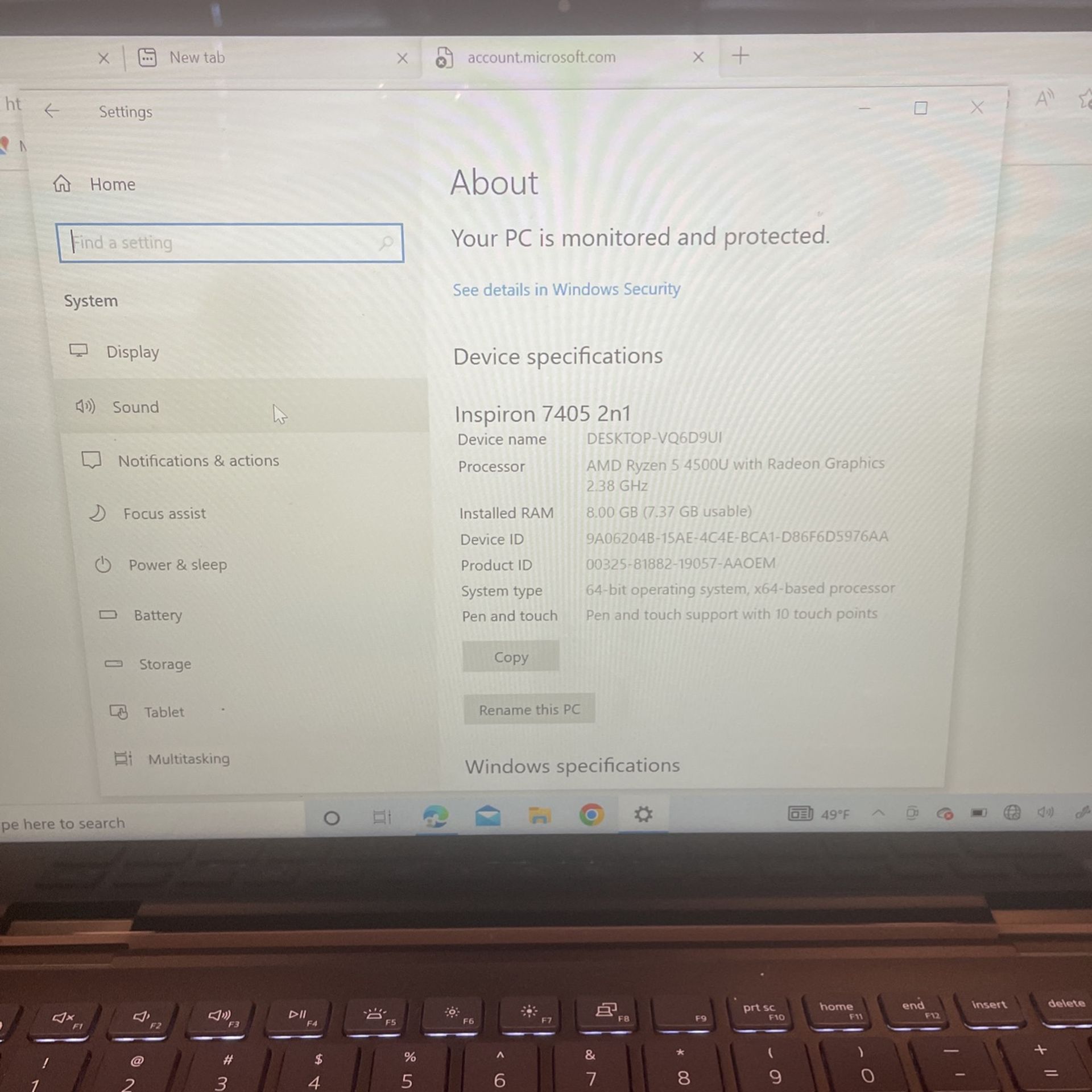 Dell laptop Series 7, Grey Color