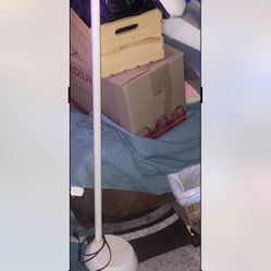 5 1/2 foot tall natural light floor lamp asking $25 or best offer paid hundred for it really nice neck of lamp bins over to read so crochet whatever v