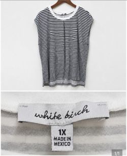 Navy & White Stripe Top