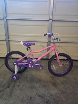 Paris Kids Bike Pink and Purple with Training Wheels