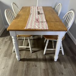 Wooden Kitchen Table And 4 Chairs