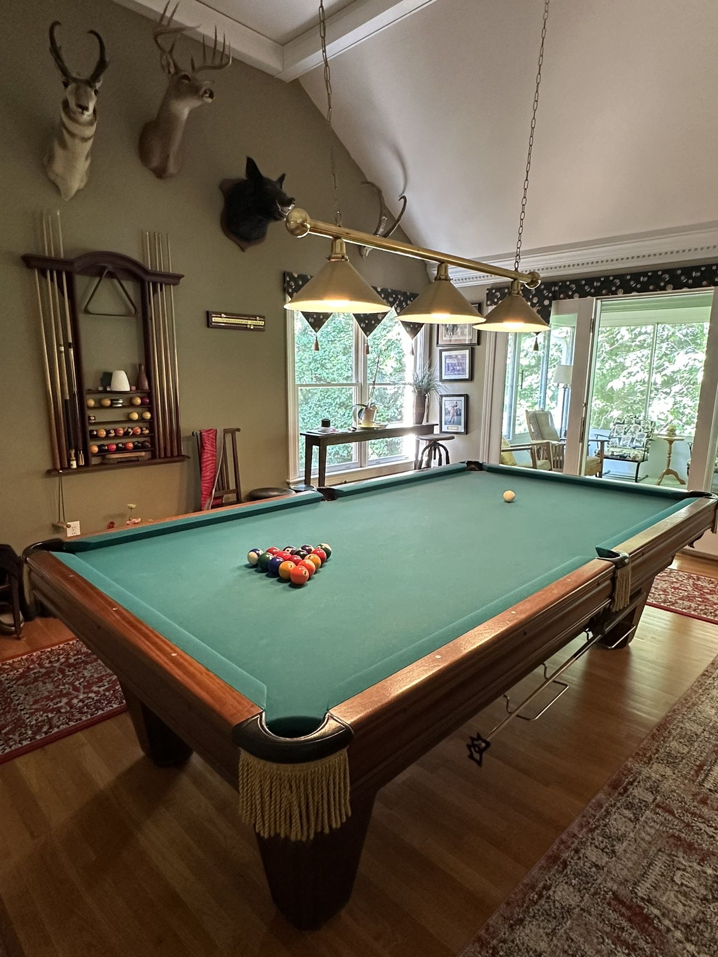 Heritage Brunswick Billiards Table with All Accessories Shown