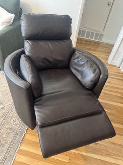 Dark Brown Leather Power Recliner