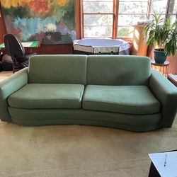 Large handmade green couch