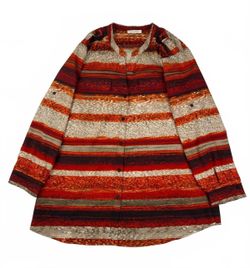 Calvin Klein Red Orange Striped Knit Sweater