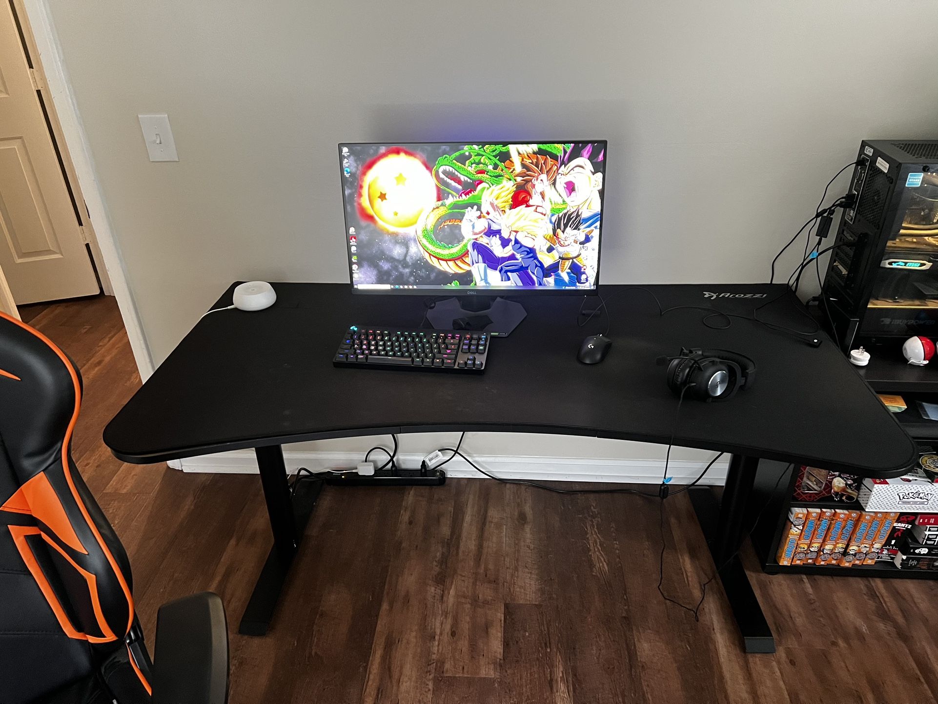 Gaming Chair, Desk And Monitor