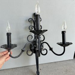 2 Cast Iron Wall Mounted Light Fixtures. 