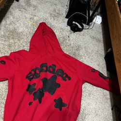 Red Beluga Spider Hoodie, Barely Worn, want $170