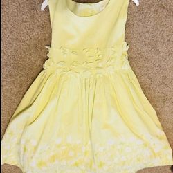 4T girl Easter dress Bonnie Jean bubble bottom Savannah green pink yellow cotton flower ruffles huge back-bow wildflowers tulle 