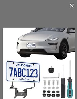 Front License Plate Holder For Tesla Model Y Juniper 2025 2026,No Drill License Plate Frame For Tesla Model Y Juniper Accessories With Anti-Theft Desi