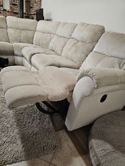 Large La-Z-Boy  Microfiber Reclining Sectional Sofa