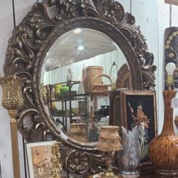 Large Antique Style Baroque Mirror 