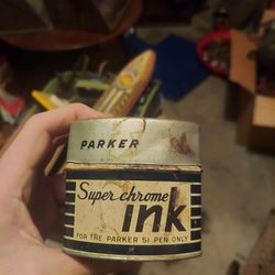 Vintage Parker Super Chrome Ink Container