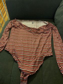 Stripped pink bodysuit (large)