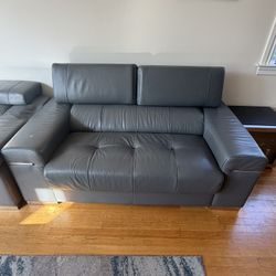Grey Leather Couch