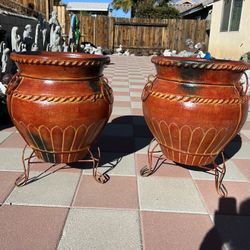 New Flower Pots Made Out Of Clay And Metal Perfect Gift 🎁 