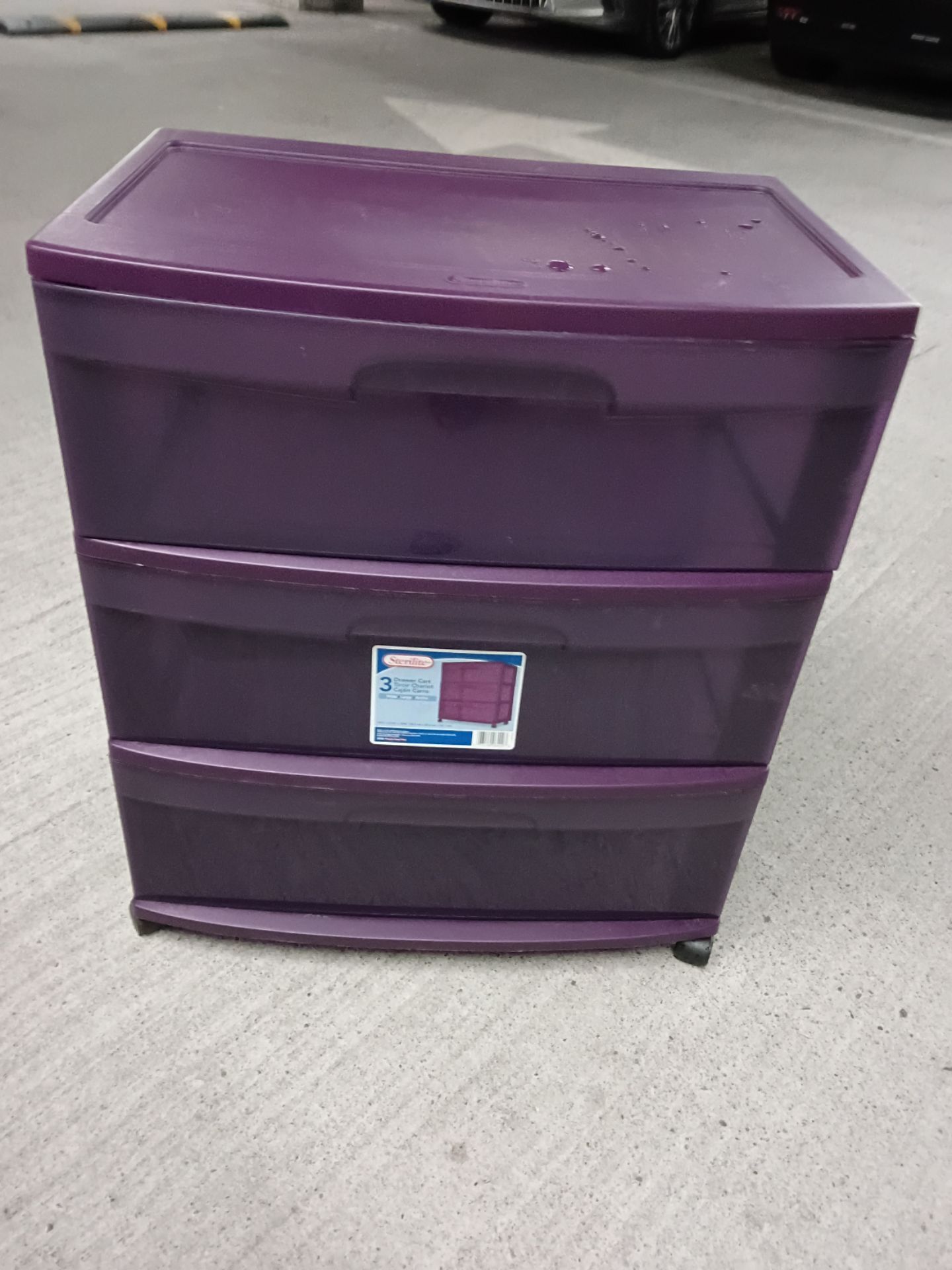 3 Drawer Wide Storage Tower Plastic Organizer Drawers, Sterilite 21"LX15"WX25"H