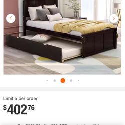 Espresso Twin Bed With Pull Out Trundle 