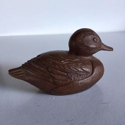 Vintage Red Mill Hand Carved Wooden Duck