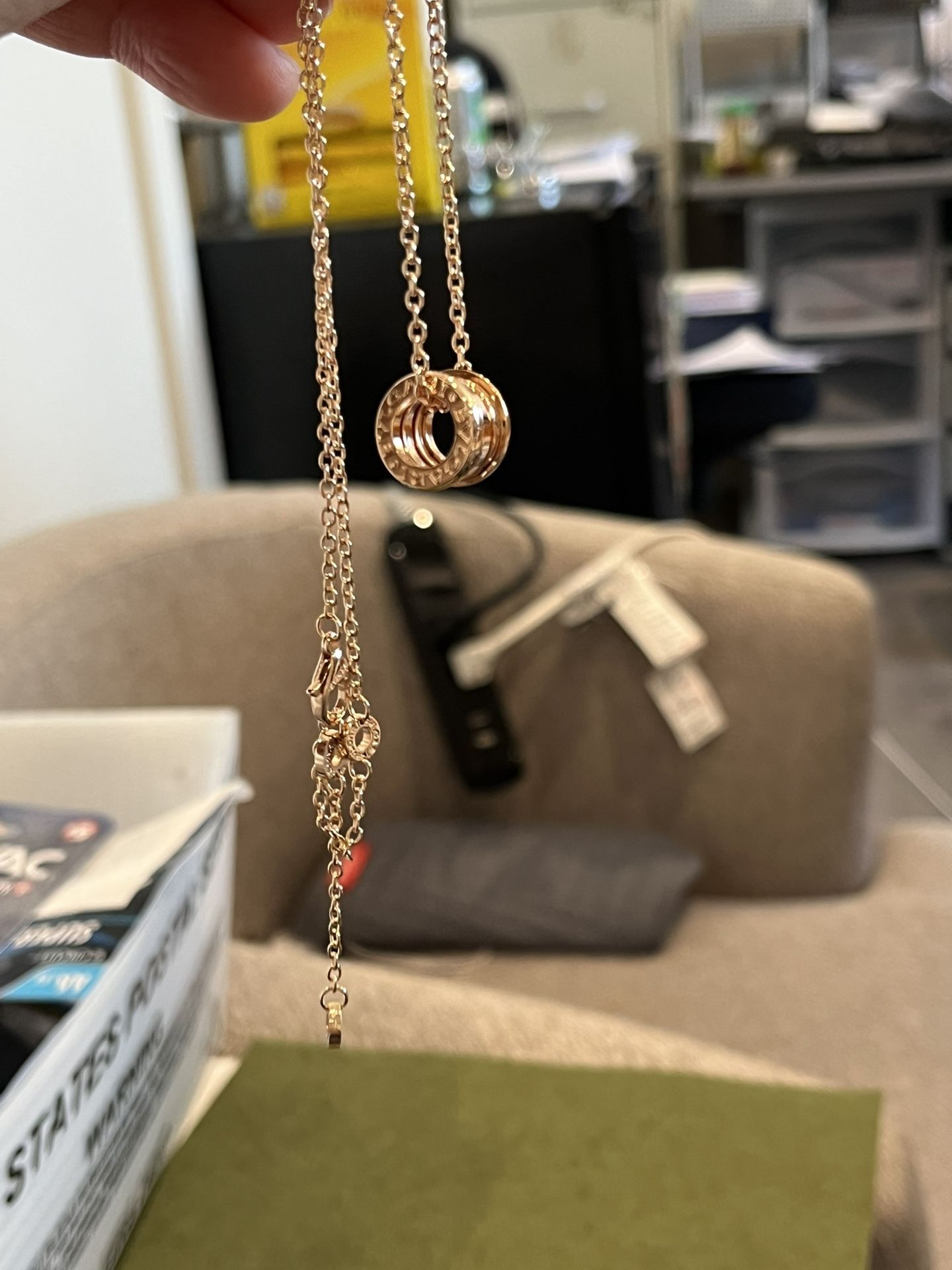 Luxury necklace, 18k gold plated, real spring necklace, unisex