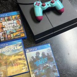 PS4 Black Model Bundle with games and controller