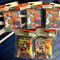 Pokemon- Mega Charizard And Gengar Mini Portfolio + One Phantasmal Flames Booster Pack 