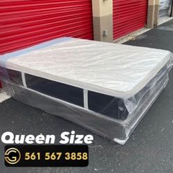 NEW Mattress Queen Size Plush Pillowtop With Box Spring // Offer  🚚