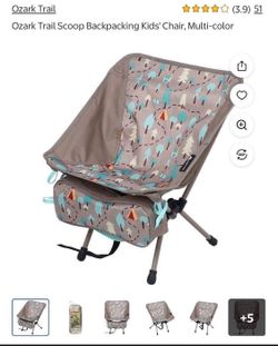 Ozark Trail Scoop Backpacking Kids' Chair, Multi-color