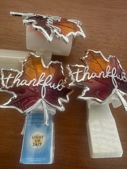 Bath & Body Works Wallflowers Thankful Fall Leaf Wall Plug-In Diffuser with orange and red leaf design #fall #thankful 3 available The price for eac