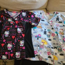 Hello Kitty Scrub Top Size Medium 