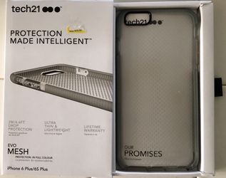 Brand Nw in box tech21 iPhone 6 Plus/ 6S Plus Case clear Evo Mesh Gray